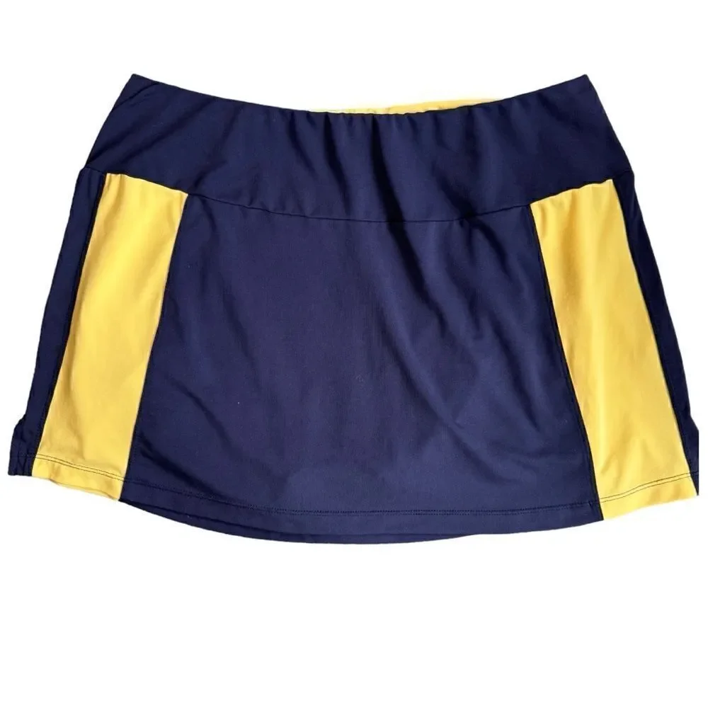 Tail Women’s Navy Regatta Tanisha Skirt Navy Blue/Lemon Fizz Pickleball Golf L